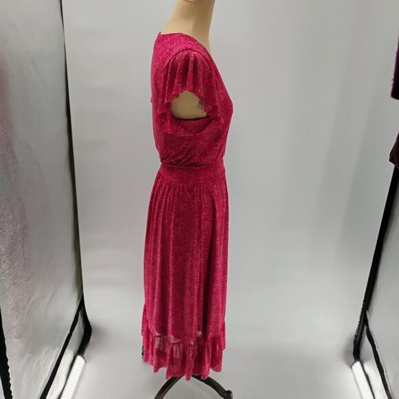 Evereve Women's Elena Short Sleeve Floral V Neck Midi Dress Sz Xs - Picture 8 of 14